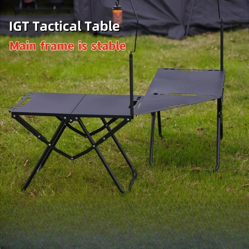 Portable Stainless Steel Panel Folding Dining Table Lightweight Foldable Outdoor Multi-Function One-Second Setup