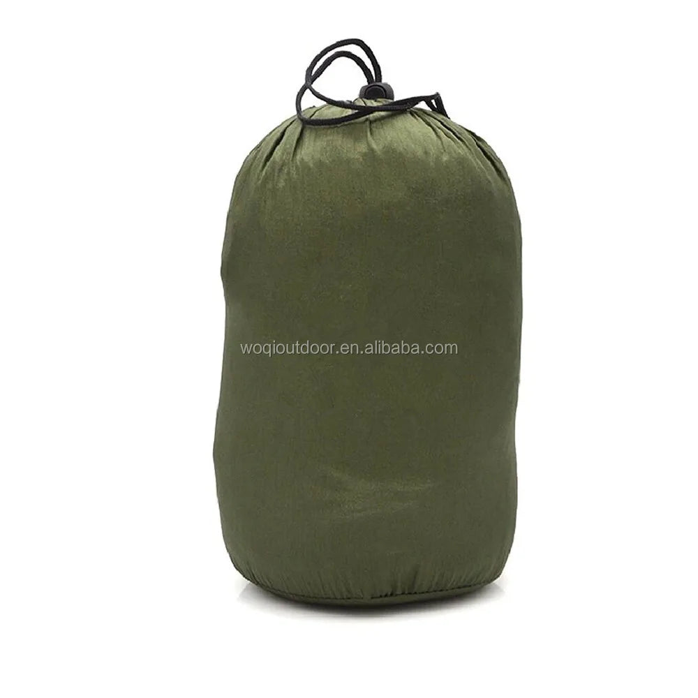 WOQI Wholesale  Outdoor Nylon  Portable Camping Hammock with Mosquito Net  Swings Strap Hook Double Hammock