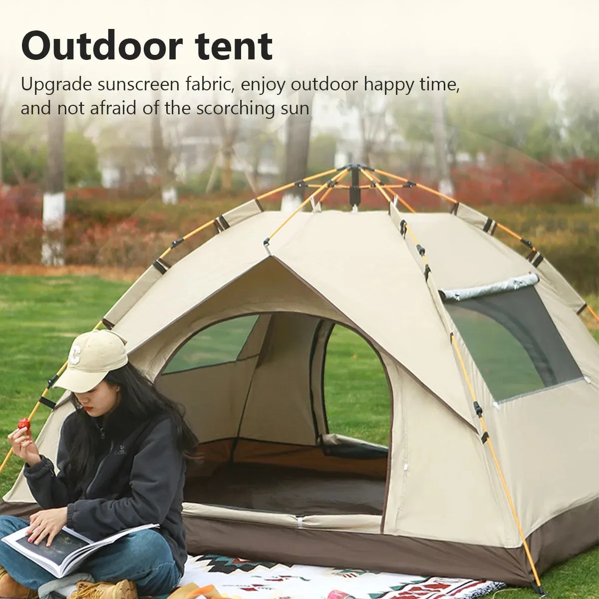 Automatic Instant Pop Up Tent, Waterproof & UV Protection, Camping Tent with Mosquito Net, Sun Shade for Outdoor Camping