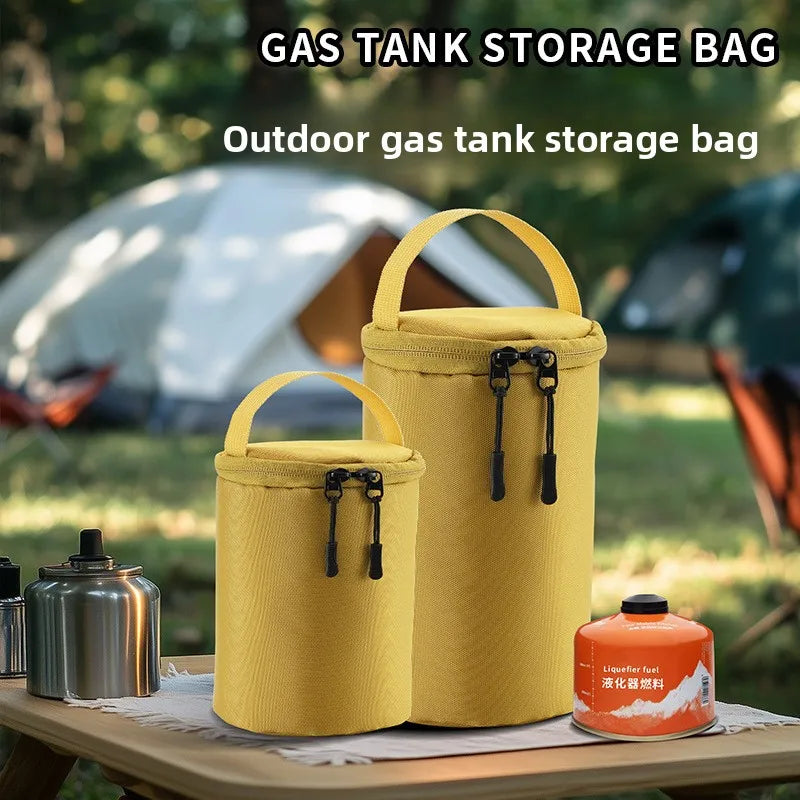 Camping Gas Canister Storage Bag Portable Cylindrical G5 Propane Tank Pouch for Lantern Shockproof Outdoor Hiking Tool Organizer