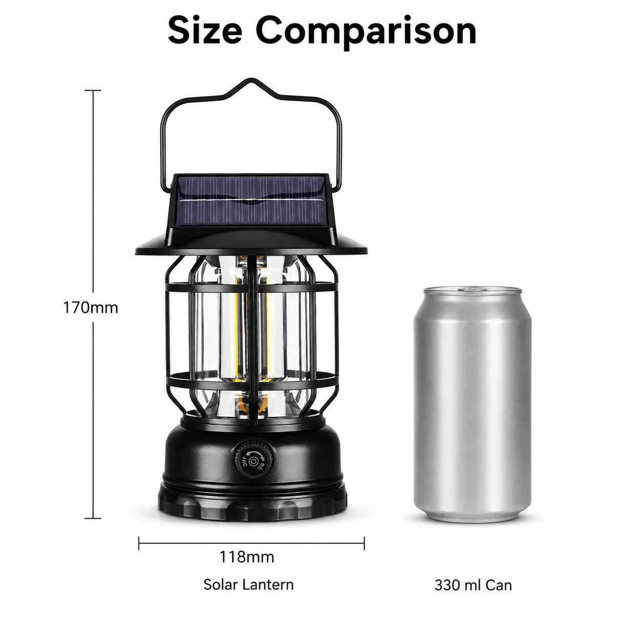 Solar USB Camping Lantern Ultra-Bright LED 360° Hangingcamping Light Portable Design for Tent Hiking Emergencies Function Lamps