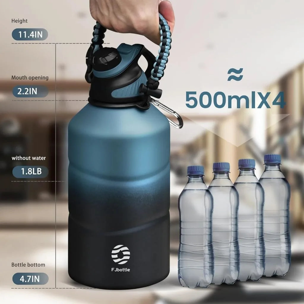 Thermos Bottle 1.9L Large Capacity Stainless Steel Thermal Water Bottle Cold and Hot Vacuum Flask With rope Gym