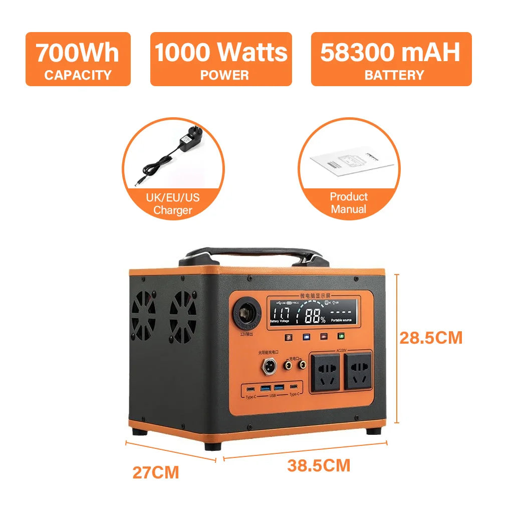 Portable Power Station 300/600/800/1000/1500/2500W Generator Storage Energy Power Bank For Camping Travel RV Home