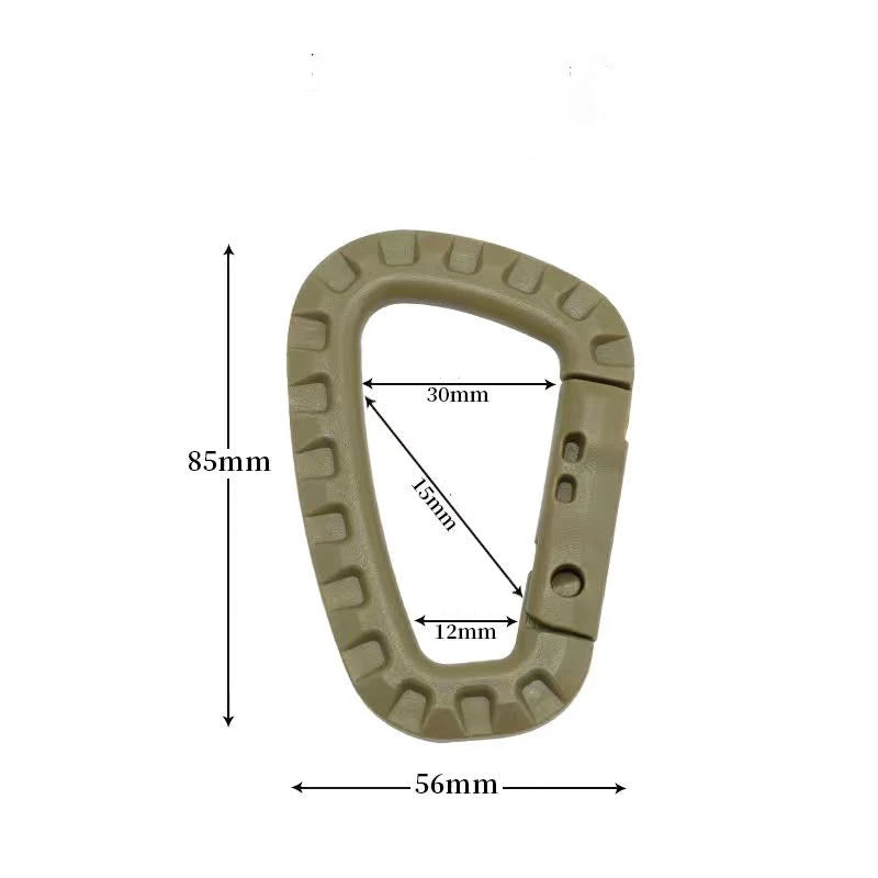 Tactical D-Ring Grimlock Carabiner Clip MOLLE Webbing Attachment Fast Latch System For Military Vest/Backpacks/Pouch/Bag/Belt