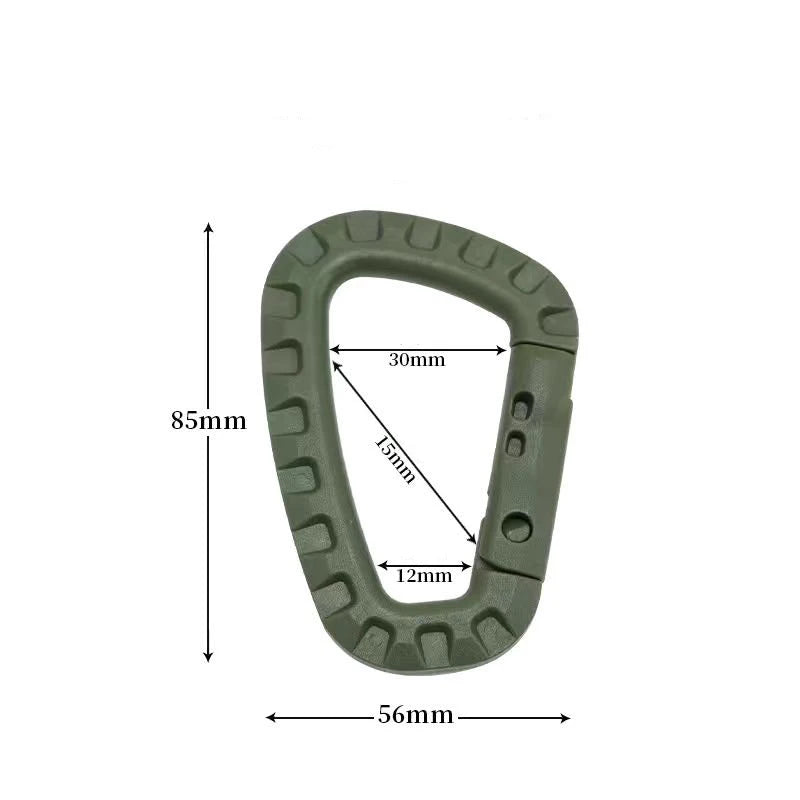 Tactical D-Ring Grimlock Carabiner Clip MOLLE Webbing Attachment Fast Latch System For Military Vest/Backpacks/Pouch/Bag/Belt