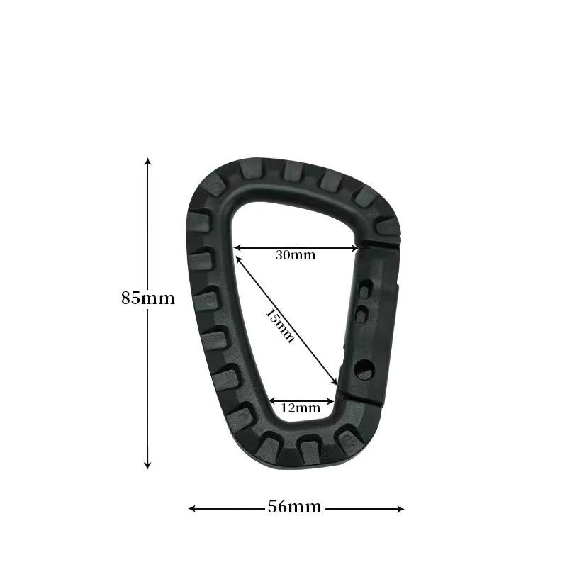 Tactical D-Ring Grimlock Carabiner Clip MOLLE Webbing Attachment Fast Latch System For Military Vest/Backpacks/Pouch/Bag/Belt