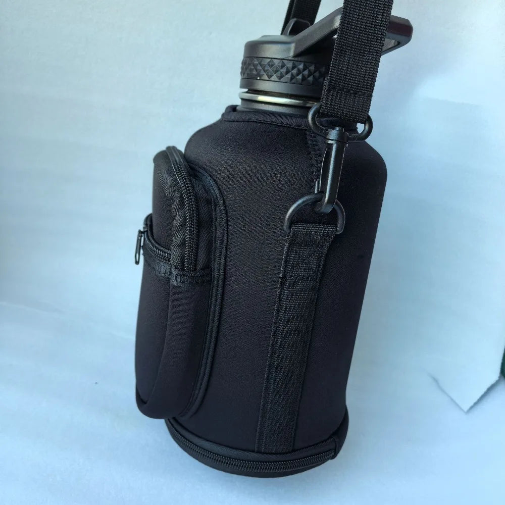 Portable Water Bottle Bag Large Capacity with Adjustable Shoulder Strap Cup Insulated Protective Cover for 64/128OZ Space Cup