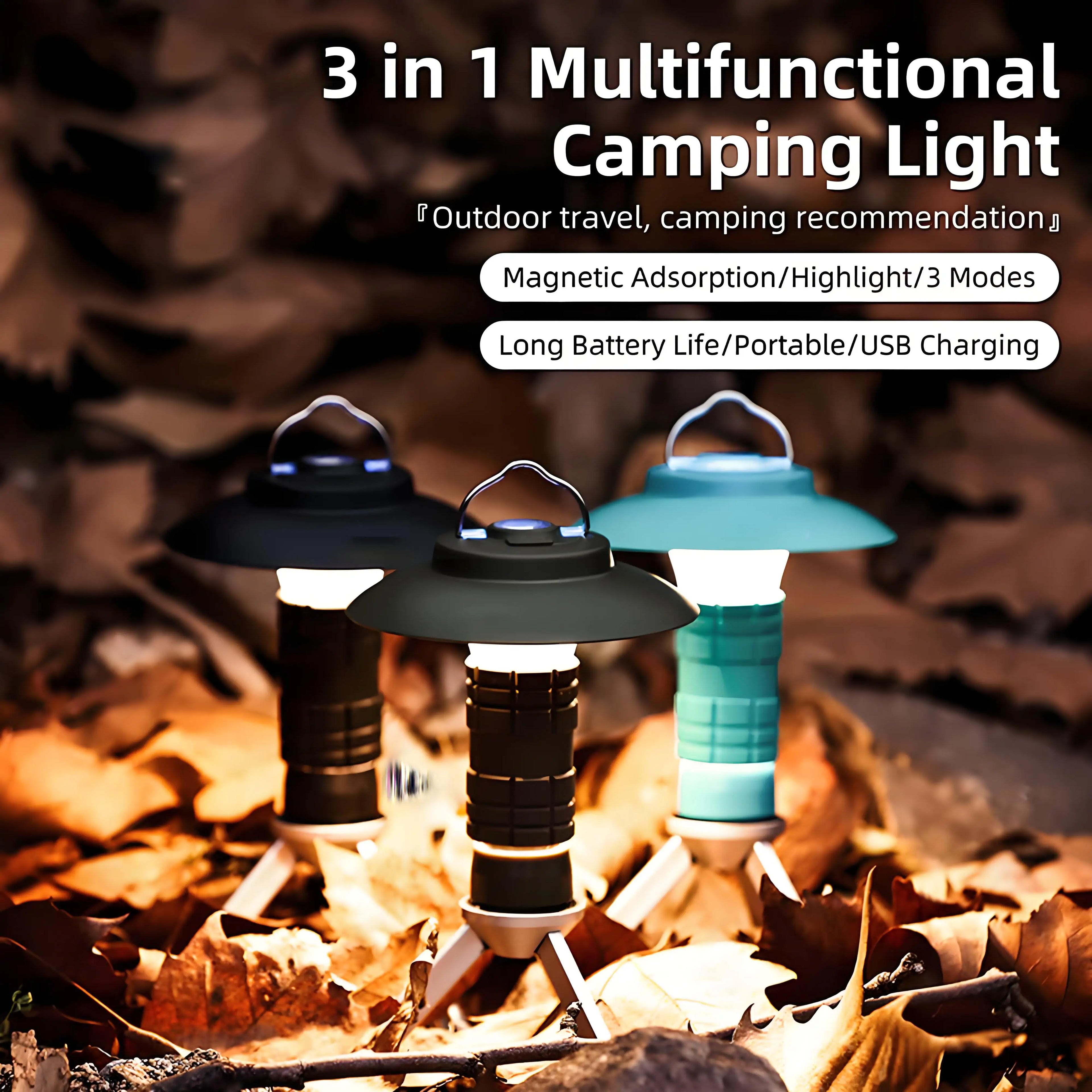 LED Lighthouse Camping Lantern USB Rechargeable 3000mAh Portable Flashlight Tent Light Outdoor Emergency Lamp for Hiking Camping
