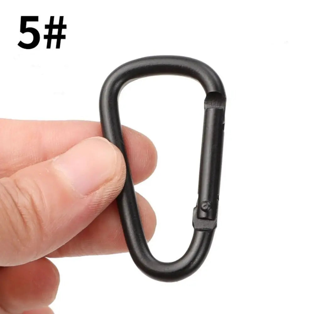 5Pcs Black Hiking Climbing Carabiner Quickdraws Camp Snap Clip Hook Keychain Keyring Camping Hiking Fishing Outdoor Accessories