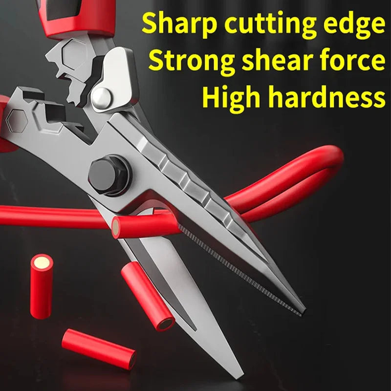 Multi-functional Electrician Scissors Practical Hand Tool for Cutting Cable and Metal Sheet in Repair Work