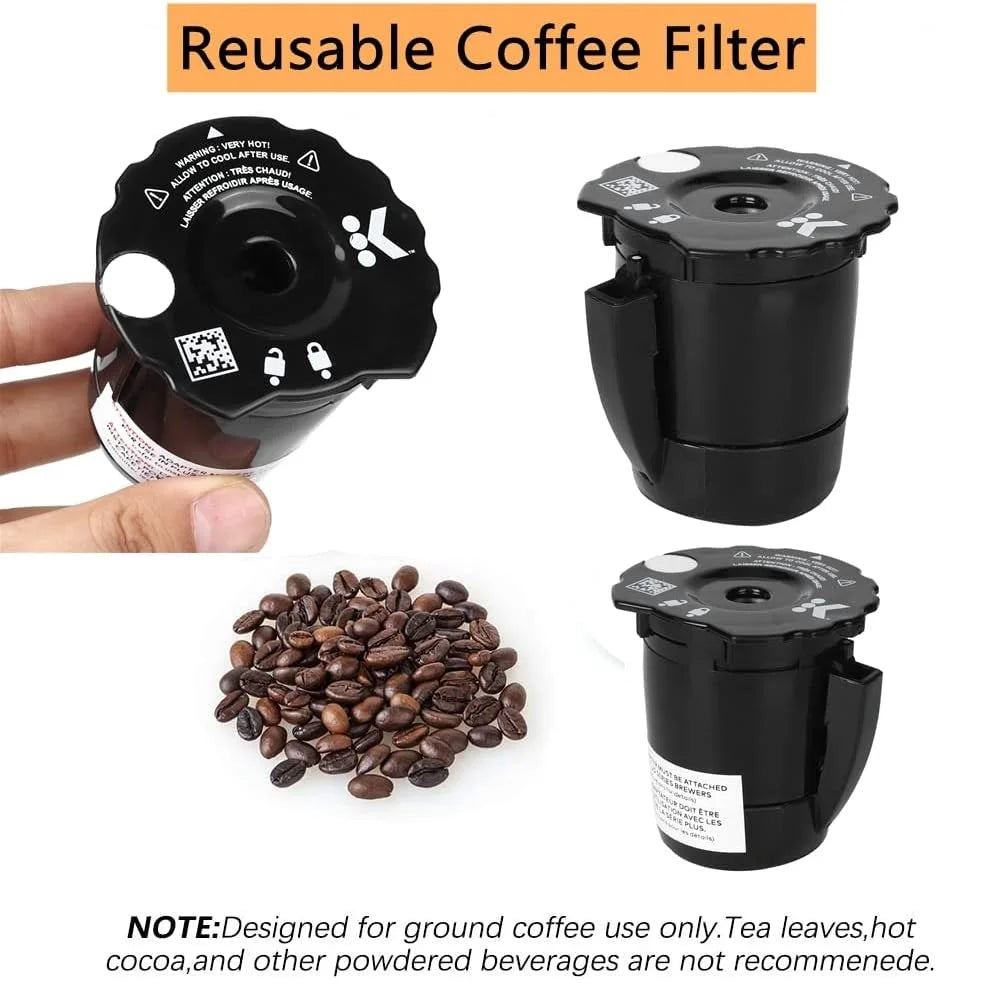 2 Pack Universal Reusable Coffee Filter Refillable Ground Coffee Filter Compatible with Keurig My K-Cup 2.0 Home Coffee Makers