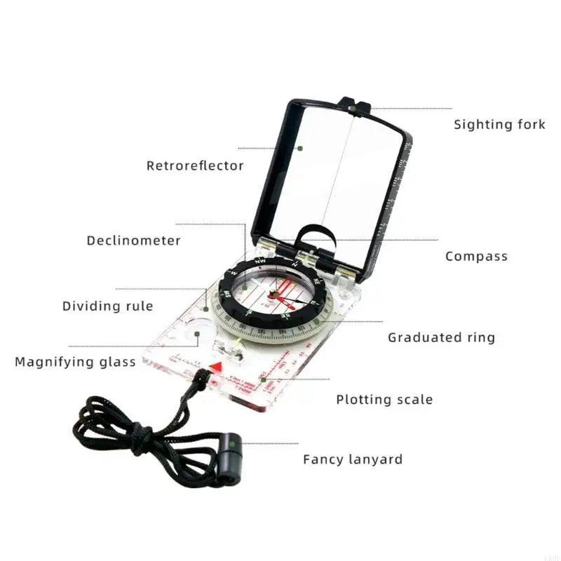 Sighting Mirror Compasses Orienteering Map Compasses Outdoor Hiking Backpacking Compasses for Map Reading and Navigation