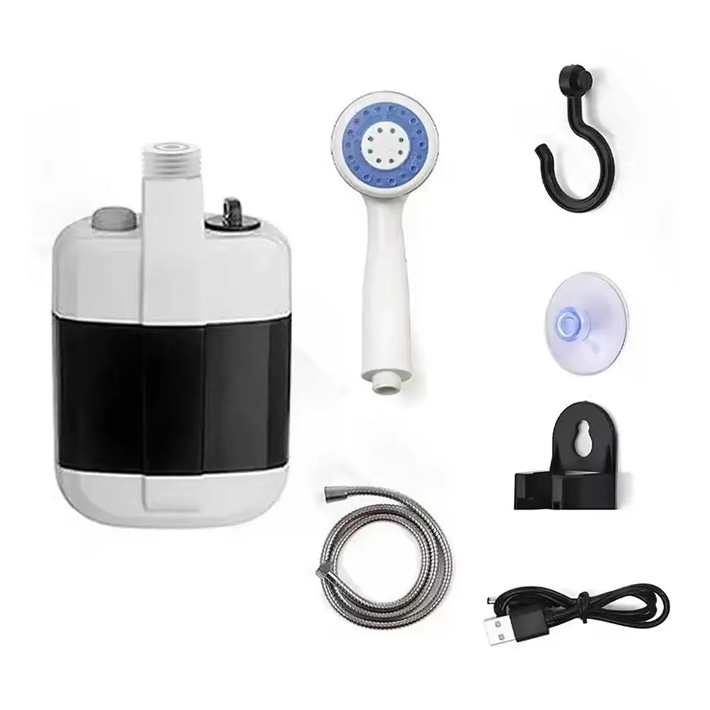 Outdoor Camp Shower Kit USB Rechargeable Electric Shower Portable Lightweight Design For Camping Travel Pet Car Washing Use