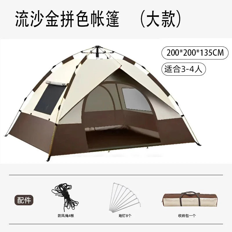 Automatic Instant Pop Up Tent, Waterproof & UV Protection, Camping Tent with Mosquito Net, Sun Shade for Outdoor Camping