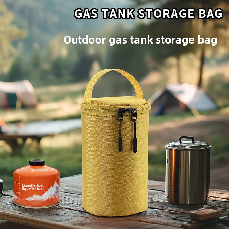 Camping Gas Canister Storage Bag Portable Cylindrical G5 Propane Tank Pouch for Lantern Shockproof Outdoor Hiking Tool Organizer
