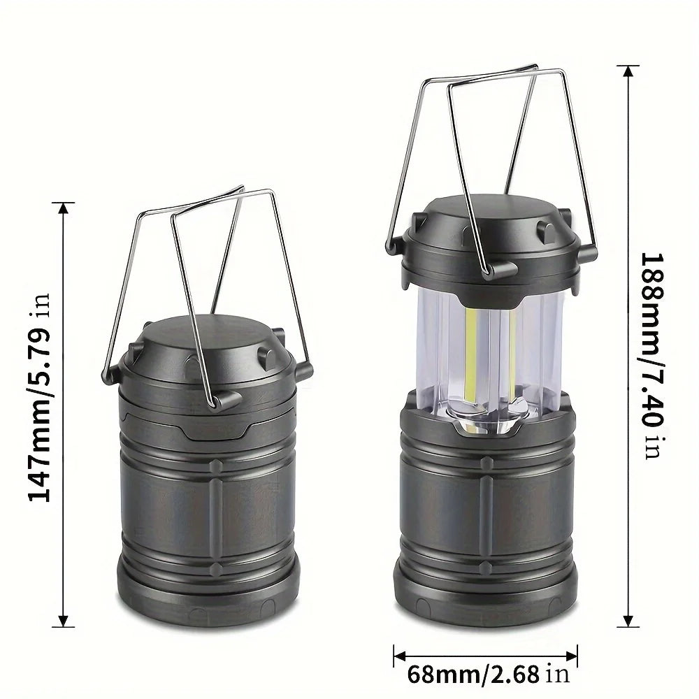 Portable Camping Lantern – 3×AAA Battery Powered LED Tent Light for Outdoor Hiking, Camping, Emergency & Home Use – Compact Fold