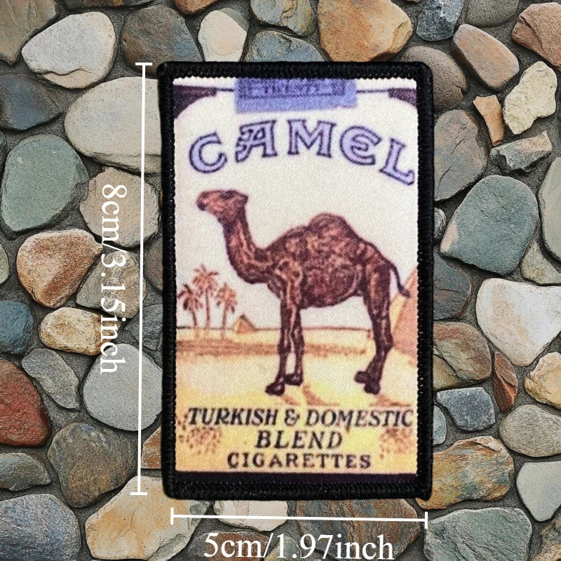 Retro Camel Patch Fun Military Morale Badge Print Hook and Loop Backpack Clothes Decorative Accessories Sticker Armband