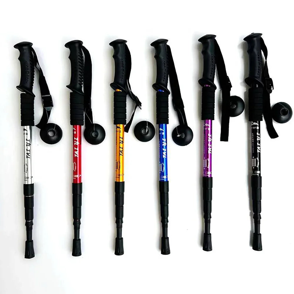 Adjustable Aluminum Alloy Hiking Poles 52-110cm for Outdoor Camping Mountain Climbing Travel with Straight/T Handle Options