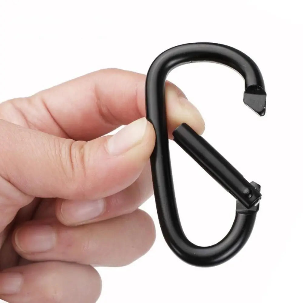 5Pcs Black Hiking Climbing Carabiner Quickdraws Camp Snap Clip Hook Keychain Keyring Camping Hiking Fishing Outdoor Accessories
