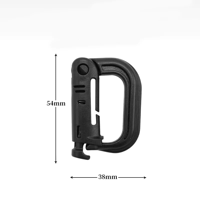 Tactical D-Ring Grimlock Carabiner Clip MOLLE Webbing Attachment Fast Latch System For Military Vest/Backpacks/Pouch/Bag/Belt