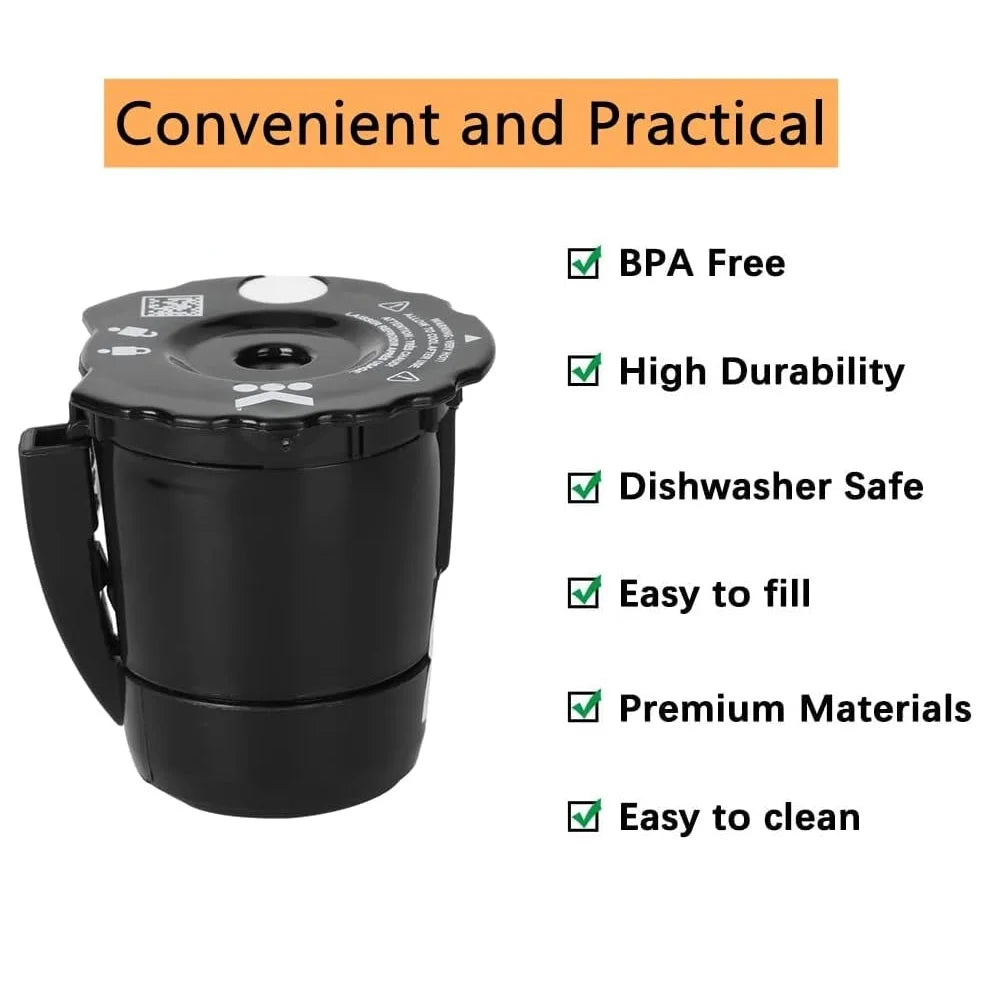 2 Pack Universal Reusable Coffee Filter Refillable Ground Coffee Filter Compatible with Keurig My K-Cup 2.0 Home Coffee Makers