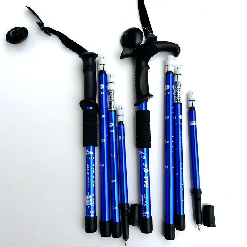 Adjustable Aluminum Alloy Hiking Poles 52-110cm for Outdoor Camping Mountain Climbing Travel with Straight/T Handle Options