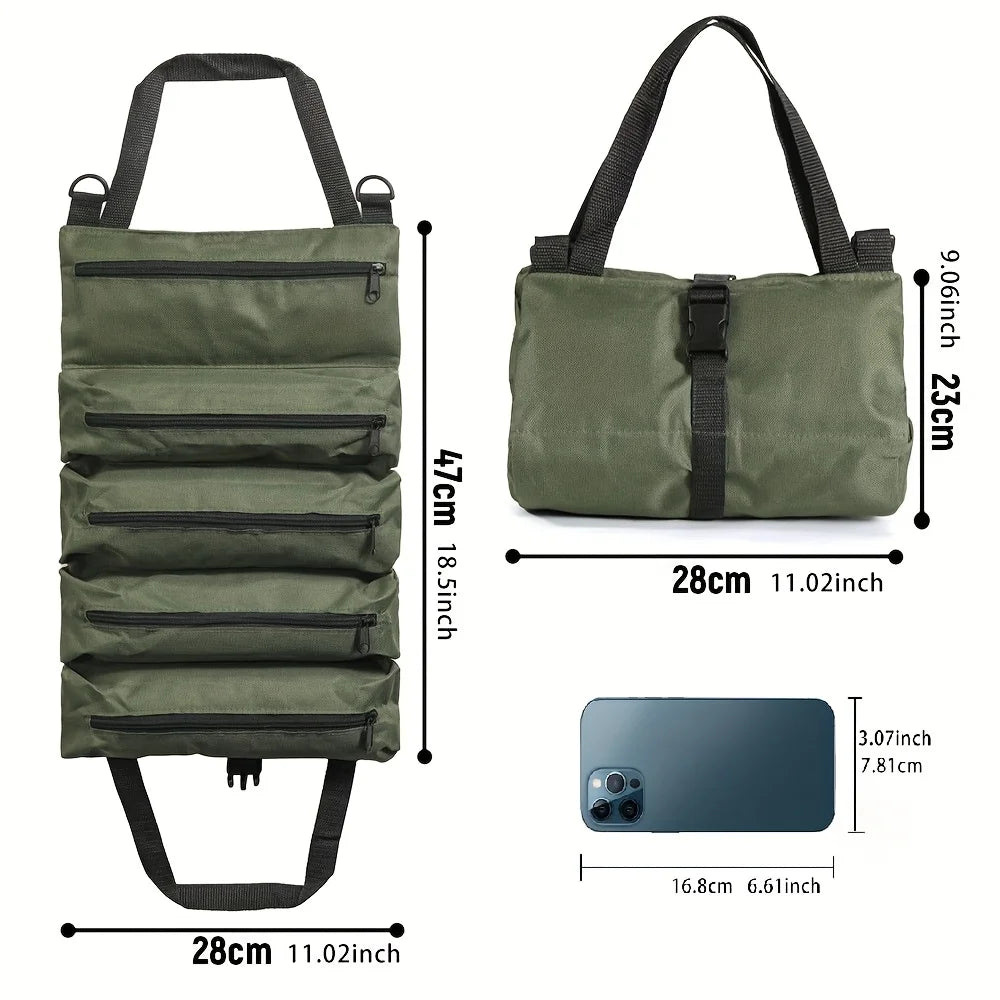 Tool Bag Organizers Multi-function Large Tool Organizer Bag Heavy Duty Roll Up Tool Bag Organizer Carrier Bag Camping Gear
