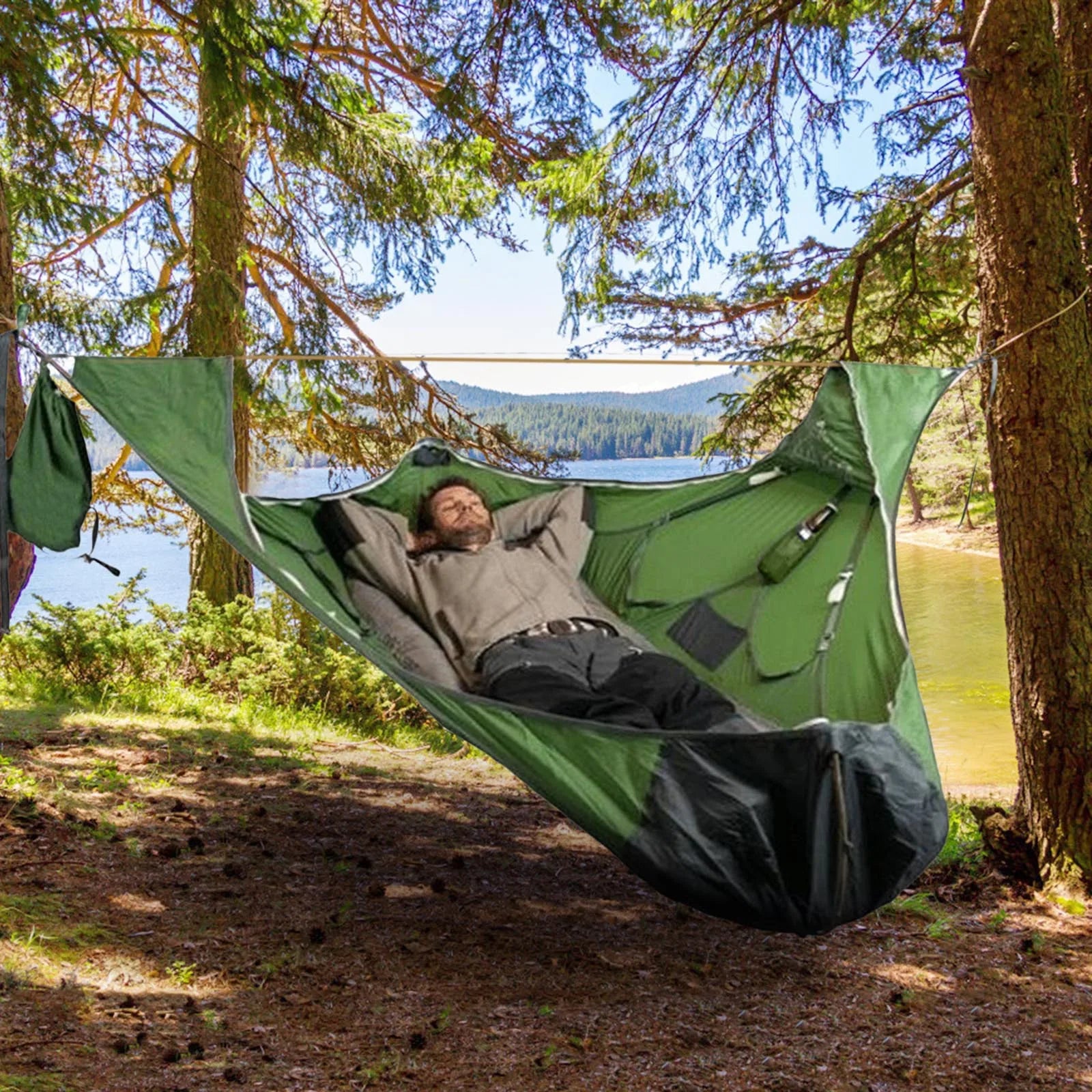 Flat hammock, universal for adults and children,outdoor travel camping,breathable and wear-resistant,double enlarged and widened