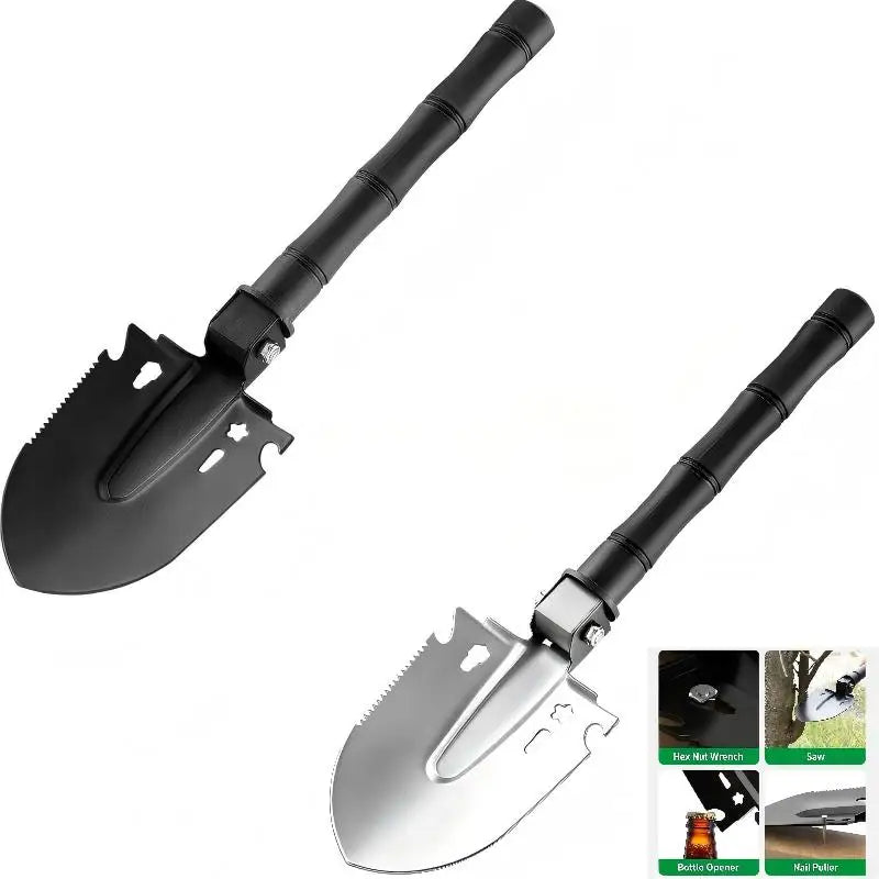 Survival Shovel Multi-Tool, Portable Engineer Shovel For Disaster Recovery,Car Emergency,Camping,Digging,and Gardening