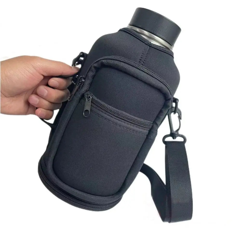 Portable Water Bottle Bag Large Capacity with Adjustable Shoulder Strap Cup Insulated Protective Cover for 64/128OZ Space Cup