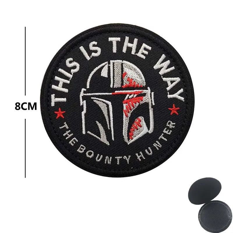 This Is The Way Art Patch Funny Mandalorian Tactical Badges Fabric Applique Embroidered Patch with Hook and Loop on Backpack