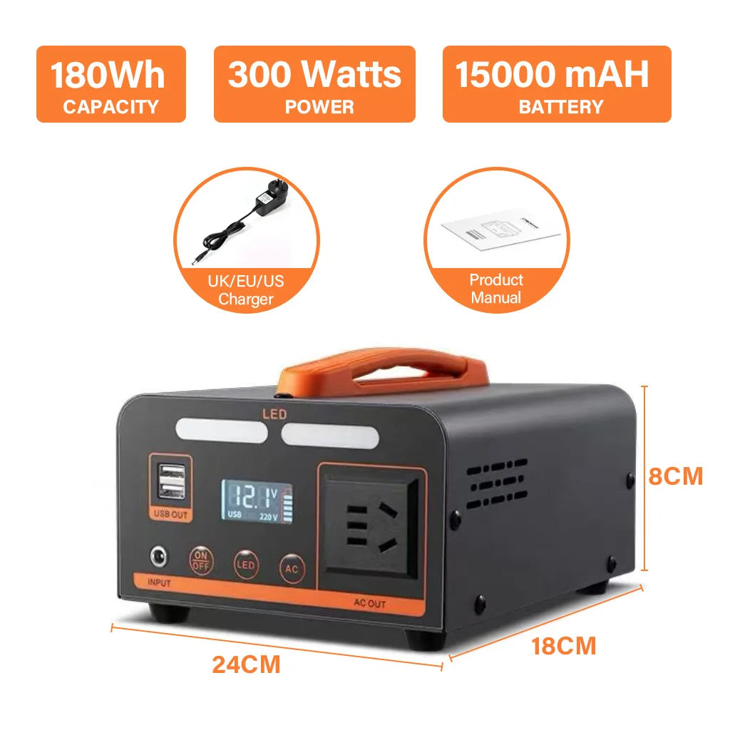 Portable Power Station 300/600/800/1000/1500/2500W Generator Storage Energy Power Bank For Camping Travel RV Home
