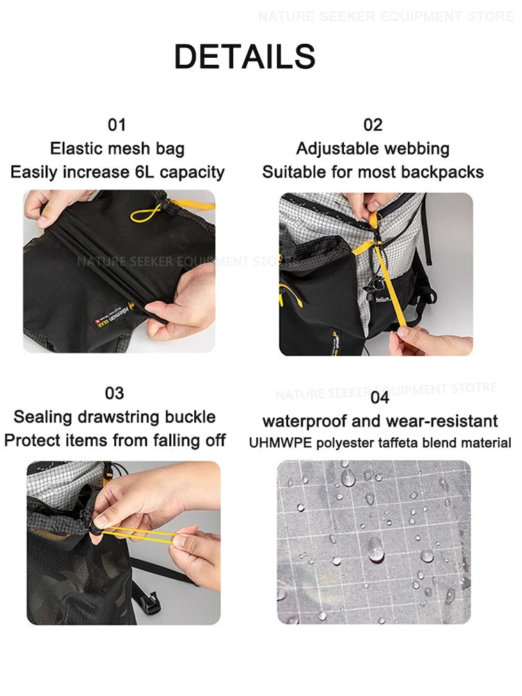 HIKEMAN Tactical Pouch Ultralight Expandable Pack for Outdoor Hiking Backpack Accessories Outdoor Gear Bag