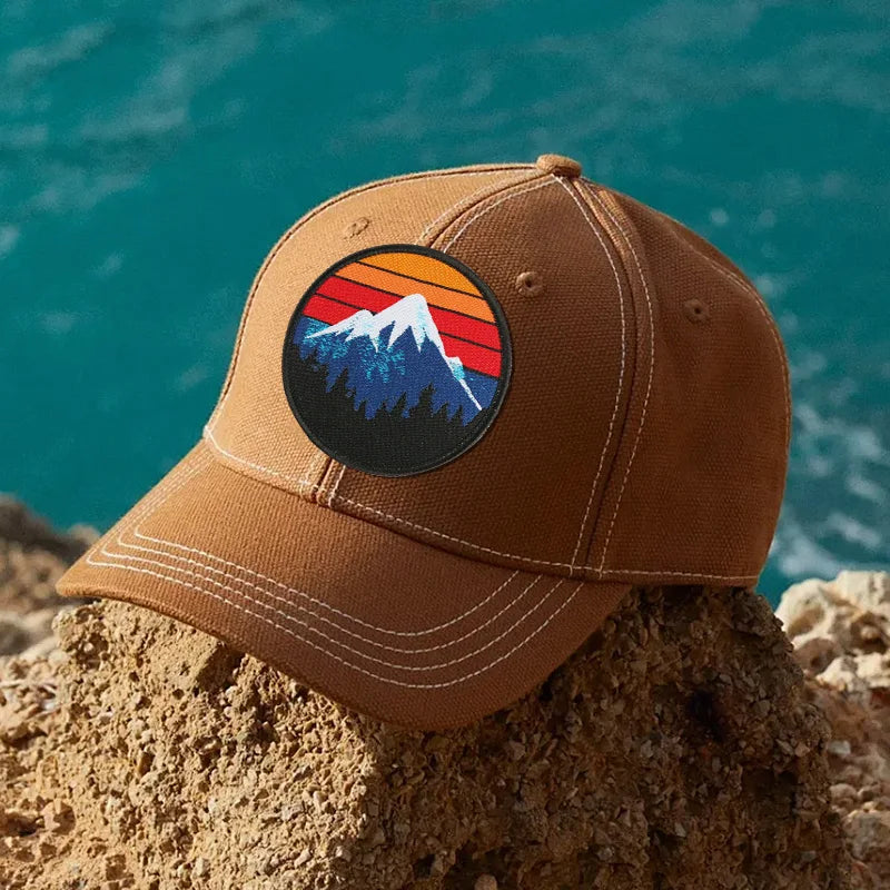 1pc Retro 70s Mountain Patch Iron-On/Sew-On Suitable for Backpacks, Jackets & Outdoor Gear - Vintage Hiking Camping Badge
