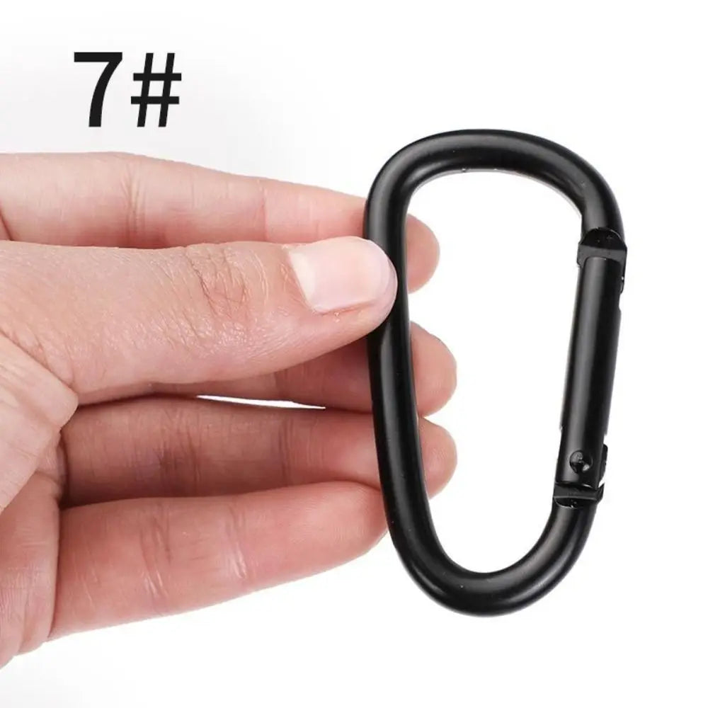 5Pcs Black Hiking Climbing Carabiner Quickdraws Camp Snap Clip Hook Keychain Keyring Camping Hiking Fishing Outdoor Accessories
