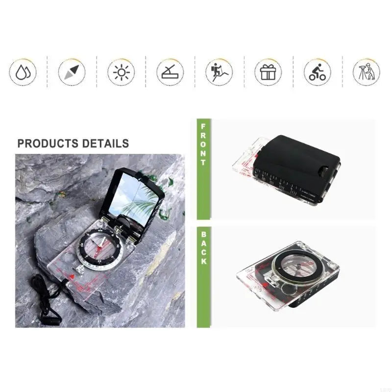 Sighting Mirror Compasses Orienteering Map Compasses Outdoor Hiking Backpacking Compasses for Map Reading and Navigation