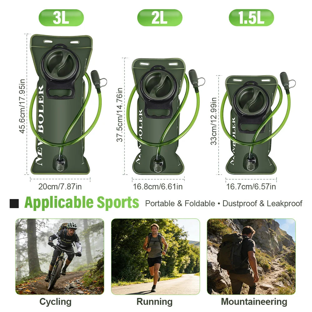 Hydration Bladder 1.5L/2L/3L Large Capacity Water Bladder Hydration Backpack Running Cycling Hiking Camping Backpack Water Bag