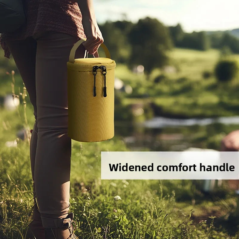 Camping Gas Canister Storage Bag Portable Cylindrical G5 Propane Tank Pouch for Lantern Shockproof Outdoor Hiking Tool Organizer