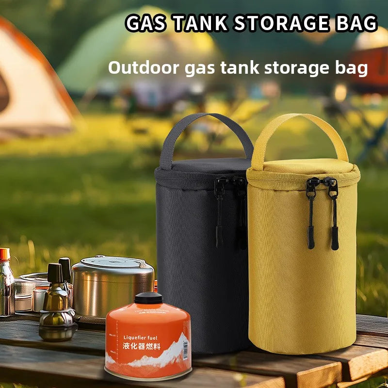 Camping Gas Canister Storage Bag Portable Cylindrical G5 Propane Tank Pouch for Lantern Shockproof Outdoor Hiking Tool Organizer