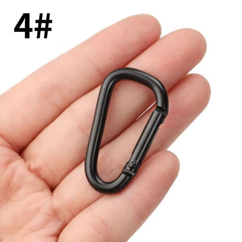 5Pcs Black Hiking Climbing Carabiner Quickdraws Camp Snap Clip Hook Keychain Keyring Camping Hiking Fishing Outdoor Accessories
