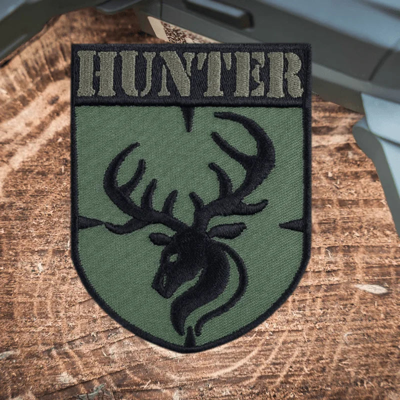 Hunter Deer Embroidery Patch Deer Head Antlers Hook and Loop Morale Badge Armband Backpack Hats Stickers Patches for Clothing