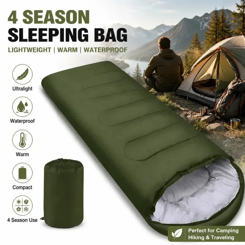 Ultralight 4 Season Camping Sleeping Bag Waterproof Envelope Warm Backpacking Sleeping Bags Portable Outdoor Hiking Travel Gear