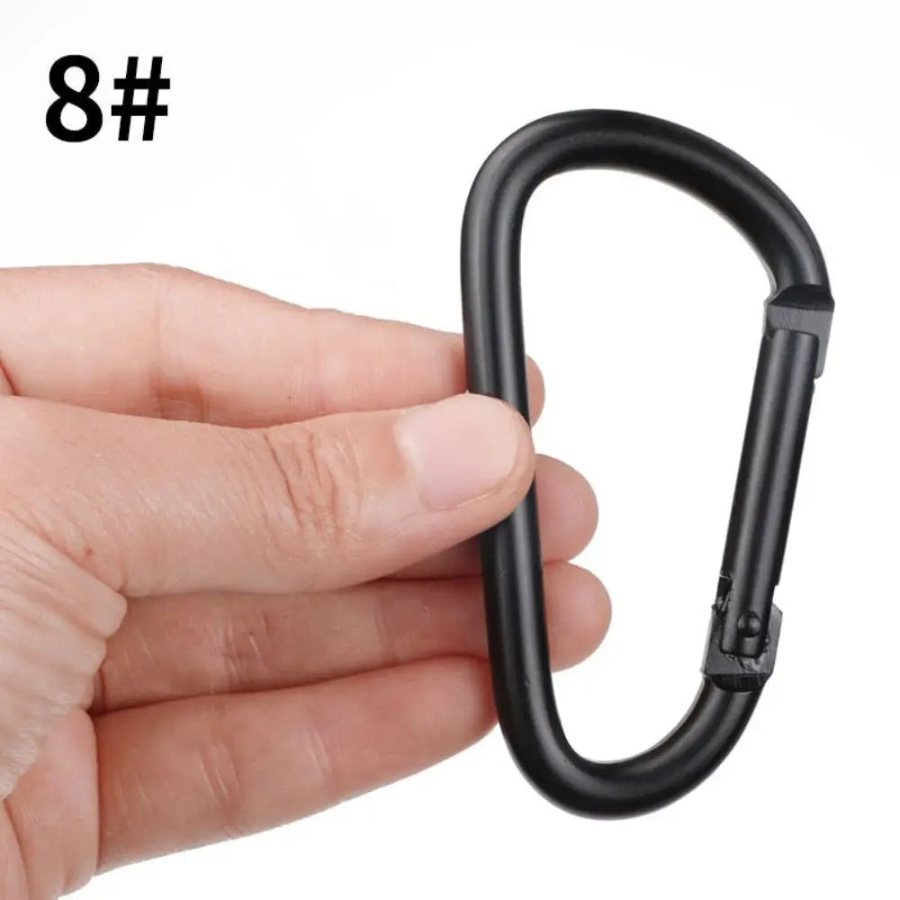 5Pcs Black Hiking Climbing Carabiner Quickdraws Camp Snap Clip Hook Keychain Keyring Camping Hiking Fishing Outdoor Accessories