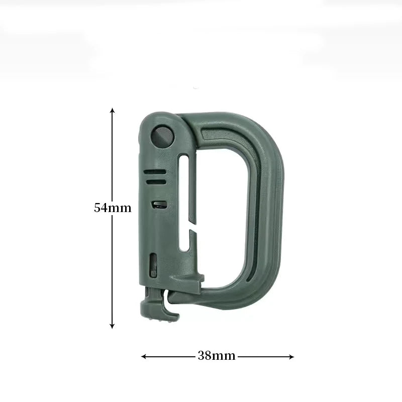 Tactical D-Ring Grimlock Carabiner Clip MOLLE Webbing Attachment Fast Latch System For Military Vest/Backpacks/Pouch/Bag/Belt
