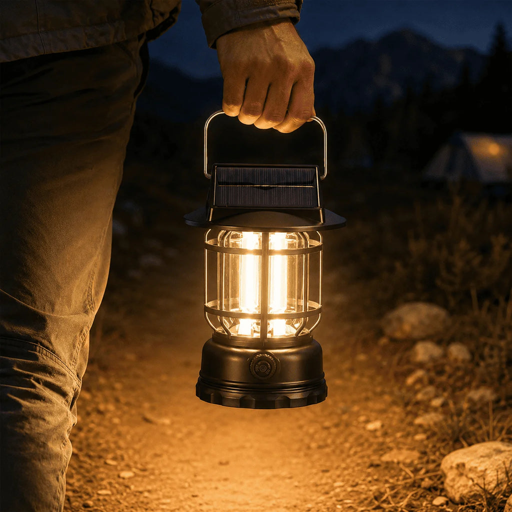 Solar USB Camping Lantern Ultra-Bright LED 360° Hangingcamping Light Portable Design for Tent Hiking Emergencies Function Lamps