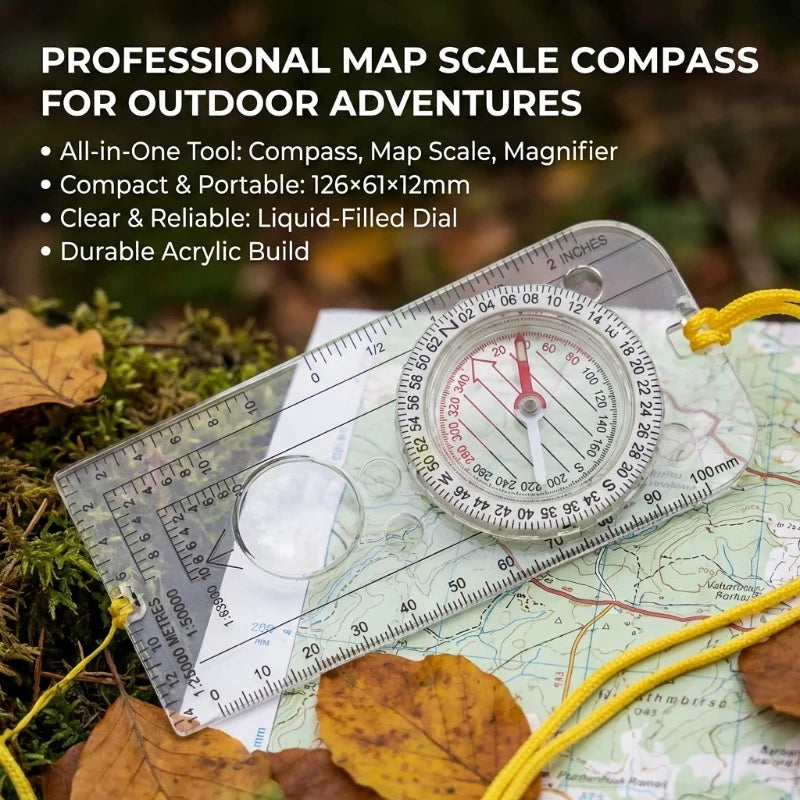 Scale Outdoor Map Compass Multifunctional Adventure Nautical Directional Compass Portable Outdoor Navigation Map