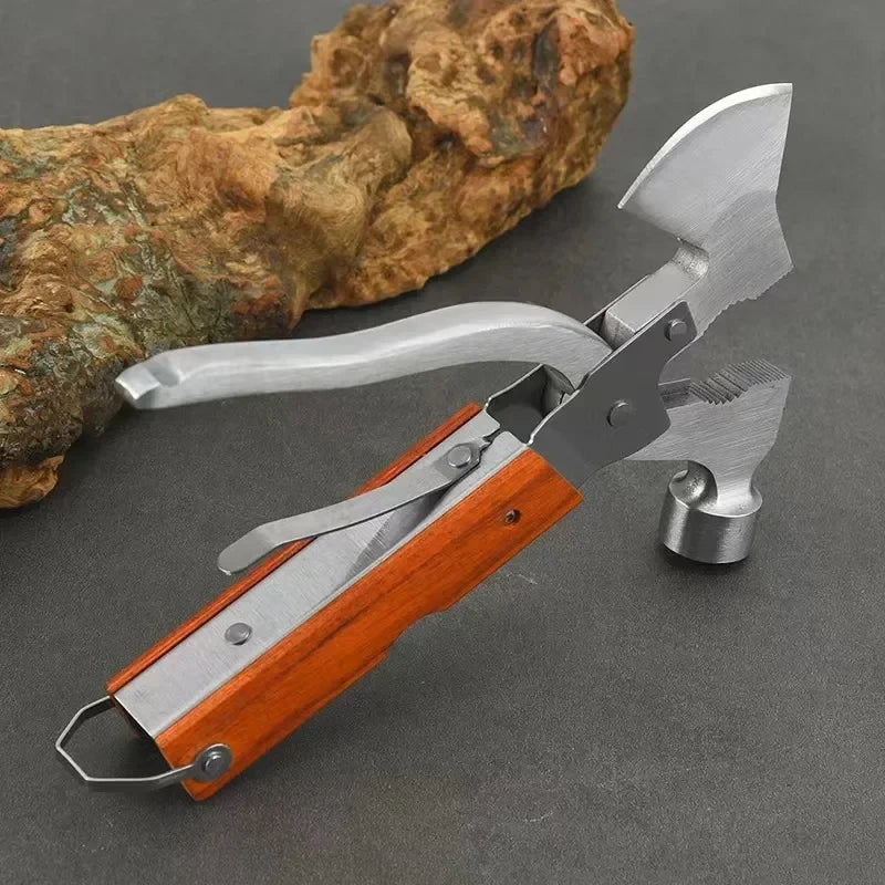 Multifunctional Axe Survival Tool – Camping Outdoor Emergency Hammer, First Aid Kit & Practical Multi Tool for Car