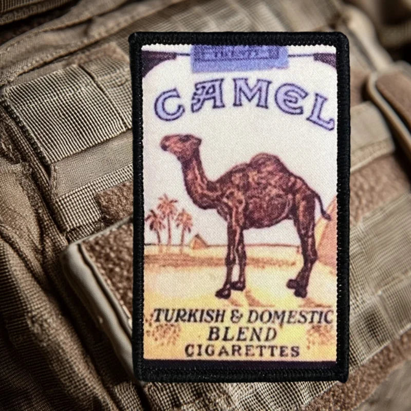Retro Camel Patch Fun Military Morale Badge Print Hook and Loop Backpack Clothes Decorative Accessories Sticker Armband