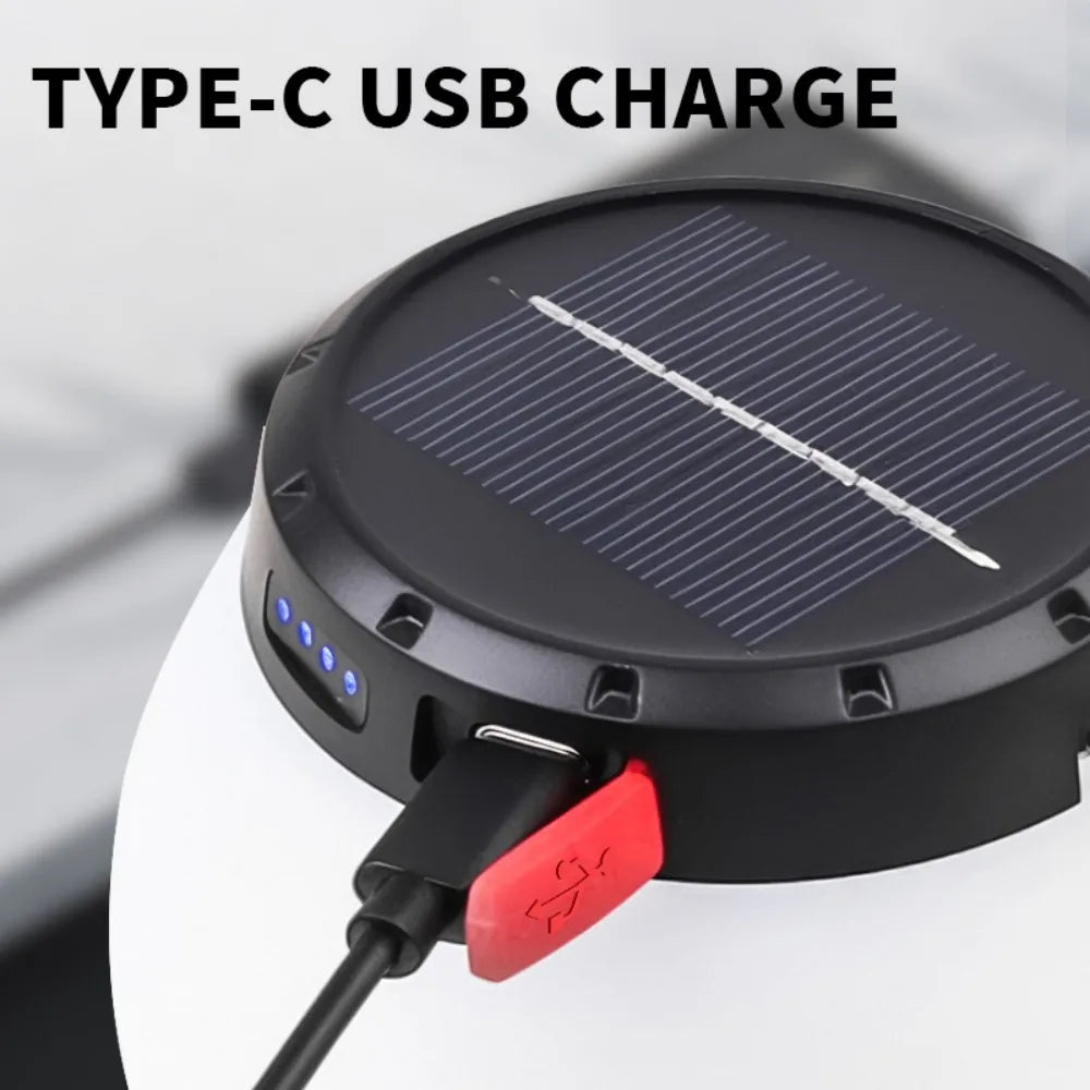 Solar LED Camping Lantern Waterproof Portable Emergency Camping Outdoor Tent Light for Power Outage Hiking Hurricane Patio Gazeb