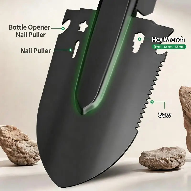 Survival Shovel Multi-Tool, Portable Engineer Shovel For Disaster Recovery,Car Emergency,Camping,Digging,and Gardening